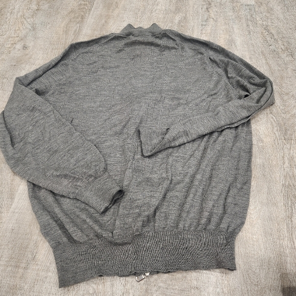 Flawed Brunello Cucinelli Men's Fine-Gauge Wool/Cashmere Zip Cardigan Size 54 - Picture 3 of 11